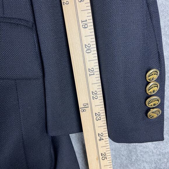 Brooks Brothers Loro Piana Golden Fleece Blazer Mens 44R Blue Gold Button 130s - Picture 10 of 16
